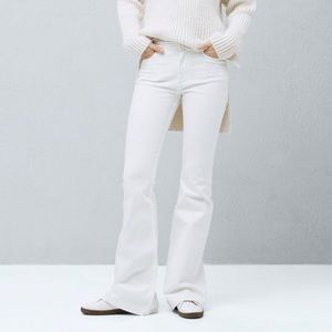 High waist white flare mango jeans